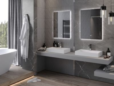 SILLA Miroir lumineux rectangulaire, 60 x 80 cm, lumière froide