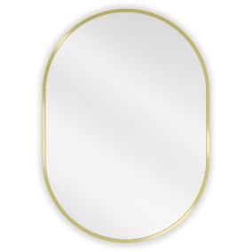 SILLA Miroir mural ovale, 70 x 50 cm, cadre doré