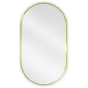 SILLA Miroir mural ovale, 80 x 45 cm, cadre doré