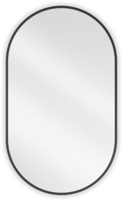 SILLA Miroir mural ovale, 85 x 50 cm, cadre noir