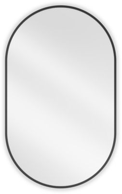 SILLA Miroir mural ovale, 90 x 55 cm, cadre noir