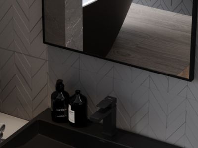 SILLA Miroir mural rectangulaire, 90 x 60 cm, cadre noir