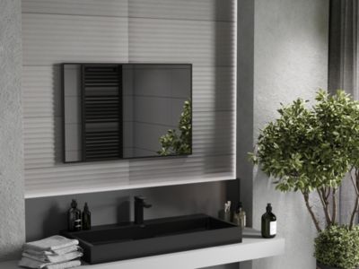 SILLA Miroir mural rectangulaire, 90 x 60 cm, cadre noir