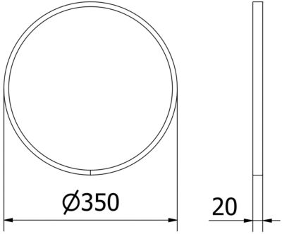 SILLA Miroir mural rond, 35 cm,  cadre doré