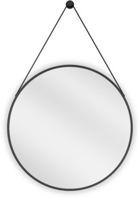 SILLA Miroir mural rond, 60 cm, cadre noir