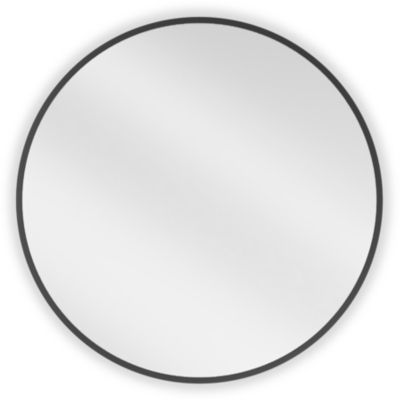 SILLA Miroir mural rond, 65 cm, cadre noir
