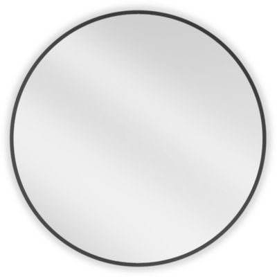 SILLA Miroir mural rond, 70 cm, cadre noir