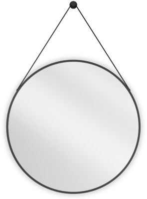 SILLA Miroir mural rond, 70 cm, cadre noir