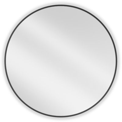 SILLA Miroir mural rond, 80 cm, cadre noir