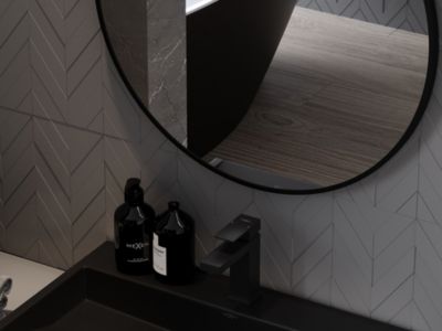 SILLA Miroir mural rond, 85 cm, cadre noir