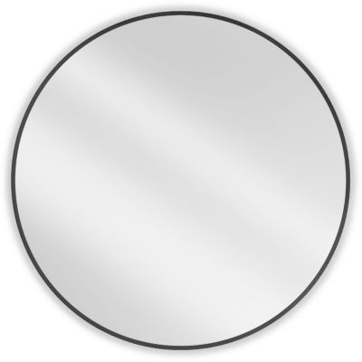 SILLA Miroir mural rond, 90 cm, cadre noir