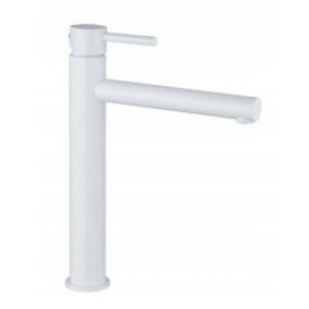 SILLA Mitigeur lavabo moderne bec haut en Laiton, économie d'eau, Blanc