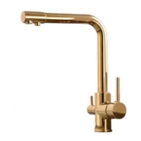 SILLA Mitigeur lavabo moderne bec haut en Laiton, économie d'eau, Doré