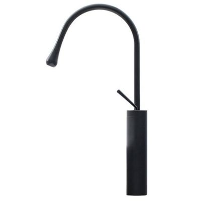SILLA Mitigeur lavabo moderne bec haut en Laiton, économie d'eau, Noir