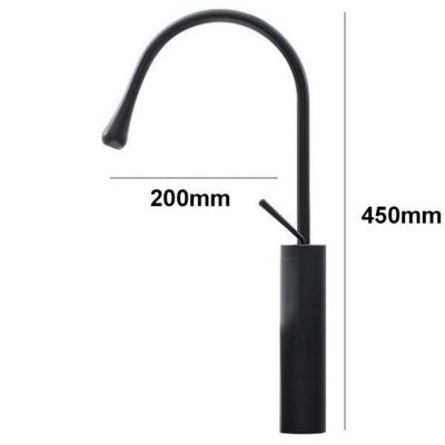 SILLA Mitigeur lavabo moderne bec haut en Laiton, économie d'eau, Noir