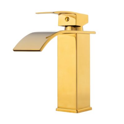 SILLA Mitigeur lavabo moderne en Laiton, cascade, Doré