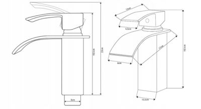 SILLA Mitigeur lavabo moderne en Laiton, cascade, Doré