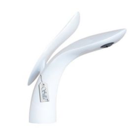 SILLA Mitigeur lavabo moderne en Laiton, économie d'eau, Blanc