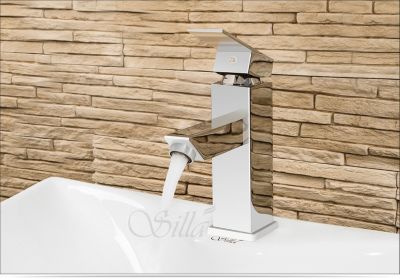 SILLA Mitigeur lavabo moderne en Laiton, économie d'eau, Chromé