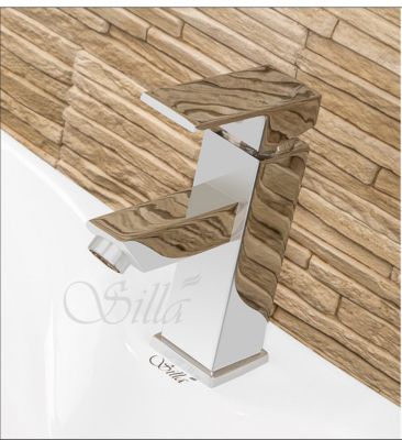 SILLA Mitigeur lavabo moderne en Laiton, économie d'eau, Chromé