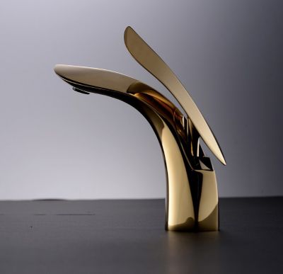 SILLA Mitigeur lavabo moderne en Laiton, économie d'eau, Doré