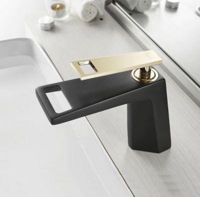 SILLA Mitigeur lavabo moderne en Laiton, économie d'eau, Noir