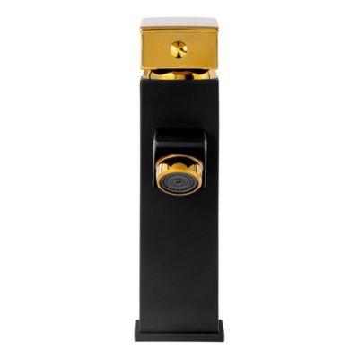 SILLA Mitigeur lavabo retro bec haut en Laiton, économie d'eau, Noir/Doré
