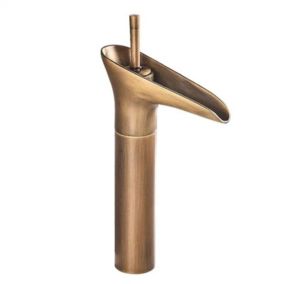 SILLA Mitigeur lavabo retro bec haut en Laiton, économie d'eau, Vintage doré