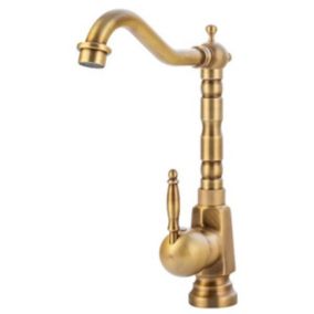 SILLA Mitigeur lavabo retro bec haut en Laiton, économie d'eau, Vintage doré
