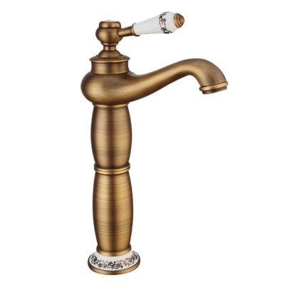 SILLA Mitigeur lavabo retro bec haut en Laiton, économie d'eau, Vintage doré