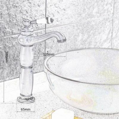 SILLA Mitigeur lavabo retro bec haut en Laiton, économie d'eau, Vintage doré