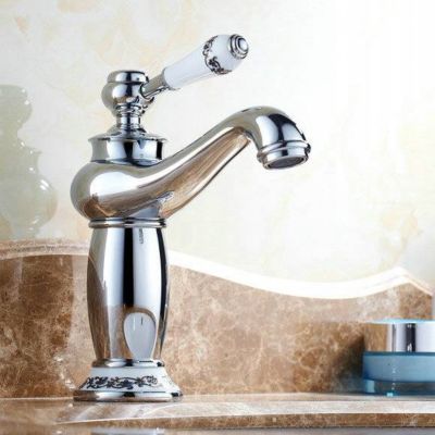 SILLA Mitigeur lavabo retro en Laiton, économie d'eau, Chromé