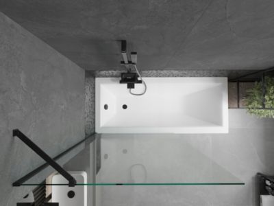 Silla Pare-baignoire fixe, 100x150 cm, Noir