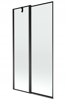 Silla Pare-baignoire pivotant, 100x150 cm, Noir