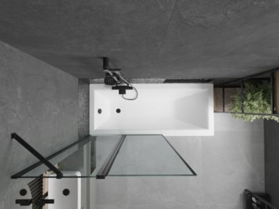 Silla Pare-baignoire pivotant, 100x150 cm, Noir
