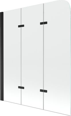 Silla Pare-baignoire pivotant, 120x140 cm, Noir