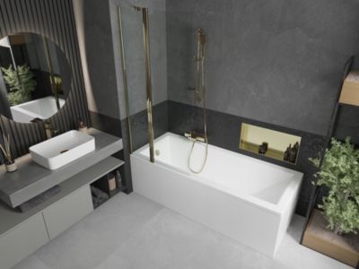 Silla Pare-baignoire pivotant, 80x150 CM, Doré
