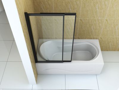 Silla Pare-baignoire SPENCER, rabattable, 100x150 CM, Noir