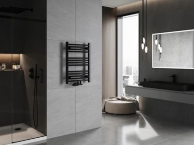 Silla Sèche-serviettes eau chaude 286W 70x50x5,2cm, Noir