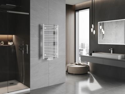 Silla Sèche-serviettes eau chaude 372W 90x50x5,2cm, Blanc