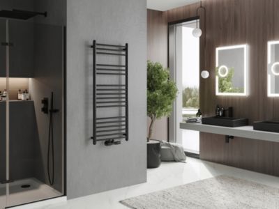 Silla Sèche-serviettes eau chaude 389W 120x50x4,8cm, Noir