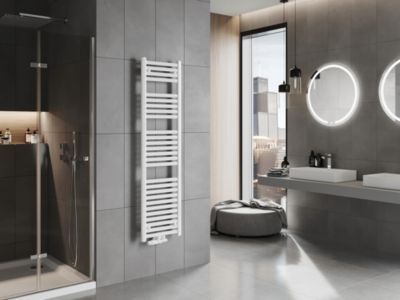 Silla Sèche-serviettes eau chaude 574W 150x40x3, Blanc