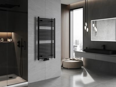 Silla Sèche-serviettes eau chaude 620W 120x60x5,6cm, Noir