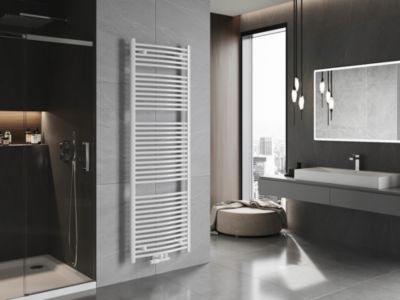 Silla Sèche-serviettes eau chaude 958W 180x60x5,6cm, Blanc