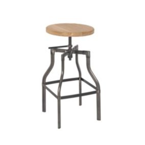 SILPA - Tabouret de Bar Pieds Métal et Assise Bois