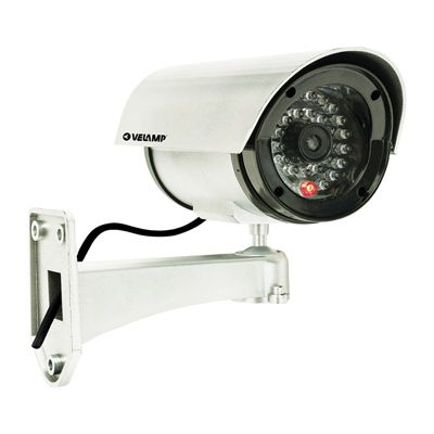 SILVEREYE : Fausse caméra vidéo, avec LED rouge. Fonctionne avec 2 piles AA (non incluses). Argent