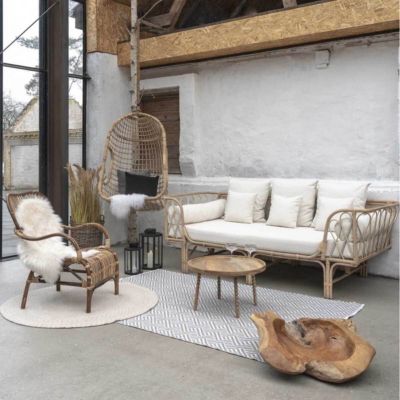 SIMBAL - Table Basse Ronde 60cm Manguier Massif