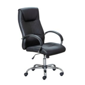 SIMON - Fauteuil de Bureau Pivotant Simili Cuir Noir