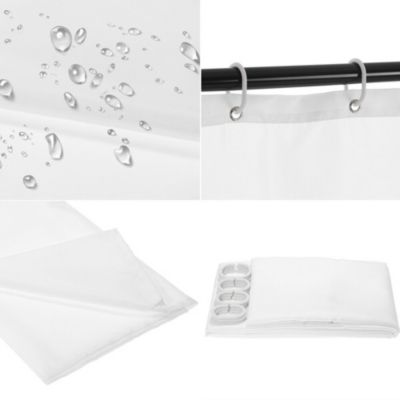 Simple Abstract Leaf Pattern Shower Curtain-180x180cm,, Machine Washable Polyester Shower Curtain with 12 Hooks