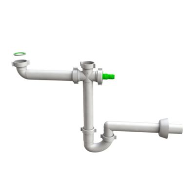 Siphon D'évier Avec Double Entrée Et Vidange Latérale De L'appareil - Space Cross 2